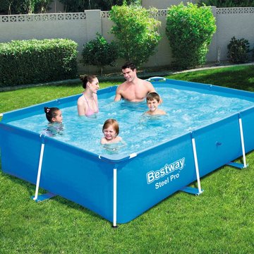 Piscine élégante KALISSE Steel Pro avec cadre en acier Bestway 259x170x61 cm 56403, pour salon/jardin, montage facile, 15,27 kg