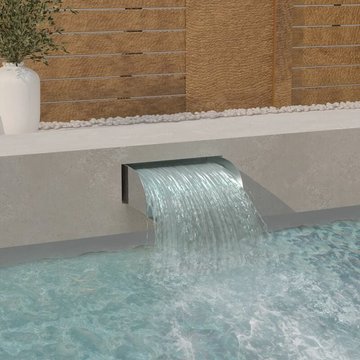 Cascade Élégante KALISSE Piscine 45x34x14 cm en Acier Inoxydable 304, pour Salon/Jardin, Montage Facile, 5 Kg
