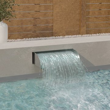 Cascade élégante style piscine KALISSE avec LED 60x34x14 cm en acier inoxydable 304, pour salon/jardin, montage facile, 6,55 kg