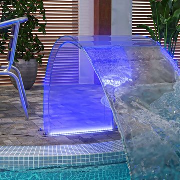 Fontaine de piscine élégante KALISSE avec LED RVB et ensemble de connecteurs 50 cm, pour salon/jardin, montage facile, 6,38 Kg