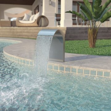 Élégant-Style Fontaine de Piscine KALISSE en Acier Inoxydable 45 x 30 x 65 cm Argenté, pour Salon/Jardin, Montage Facile, 9,31 kg
