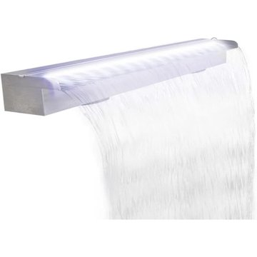 Élégant Style Lame de cascade KALISSE pour piscine avec LED en acier inoxydable 110 cm, pour salon/jardin, montage facile, 4,55 kg