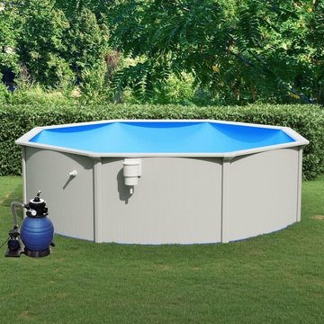 Piscine élégante KALISSE avec pompe filtrante à sable 460x120 cm, pour salon/jardin, montage facile, 131,5 kg