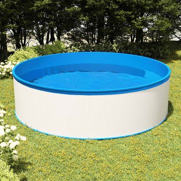 Piscine à éclaboussures élégante avec échelle et pompe KALISSE 350x90 cm Blanc, pour salon/jardin, montage facile, 50,55 Kg