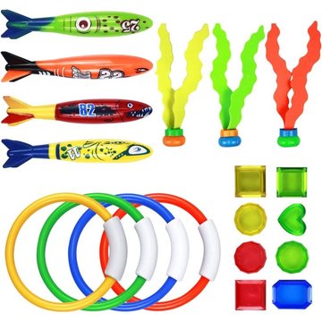 Ensemble de jouets de plongée ERSANDY 19PCS pour piscine, jouets de piscine pour enfants, kit de jouets de plongée sous-marine, anneaux de plongée, torpille de piscine