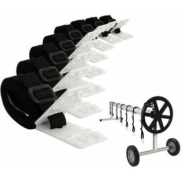 Ensemble de moulinet de couverture WAHAISON pour piscine creusée avec couverture solaire et tube solaire