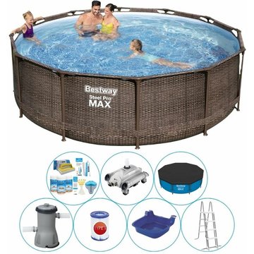 Ensemble de piscine tout-en-un Bestway Steel Pro MAX Rotan - 366x100 cm - Maintenant plus abordable