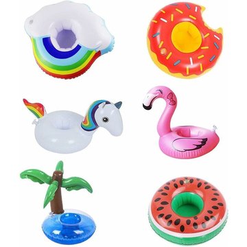 MINKUROW - Ensemble de Porte-Gobelets Gonflables 6 Pièces, Porte-Boissons pour Bain à Remous, Piscine, Jouets de Piscine, Adapté pour les