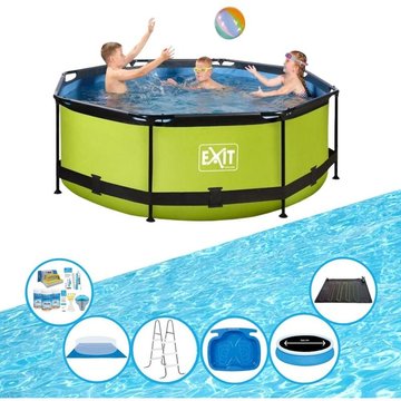 Exit - Piscine Lime Frame Pool ø244x76 cm - Accessoires inclus - Vert