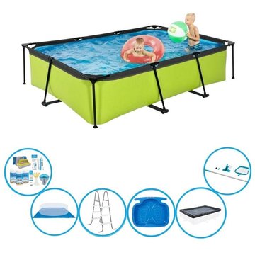 Exit - Piscine Lime - Bassin Rectangulaire 300x200x65 cm - Avec accessoires - Vert