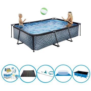Exit - Piscine Stone Grey - Frame Pool 300x200x65 cm - Ensemble de piscine - Gris