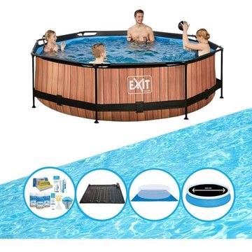EXIT Piscine Timber Style - Frame Pool ø300x76cm - Brun