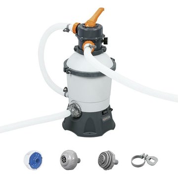 Filtre à sable 2,271 L/h avec diffuseur Chemconnect flowclear pour piscine - Blanc