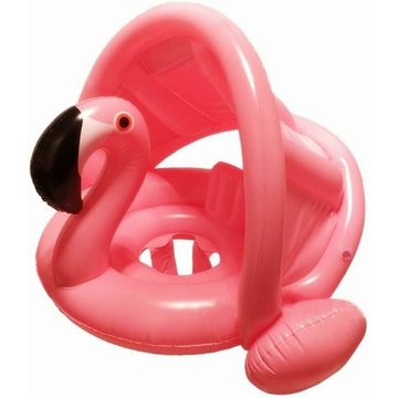 Flamant Flotteur de Piscine WAHAISON pour Bébé avec Auvent, Bouée Siège Gonflable, Piscine Gonflable Enfant Bébés 6-48 Mois, Baignoire Piscine PVC