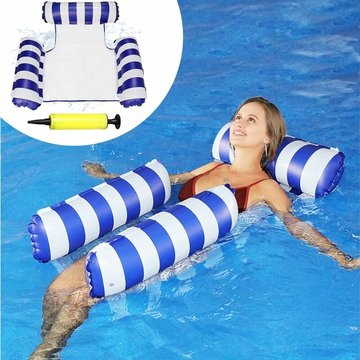 Hamac Flottant ERSANDY Piscine, Hamac Gonflable Multi-Usage 4-en-1, Bouées et Matelas Gonflables, Chaise Longue de Piscine Portable, Flotteur