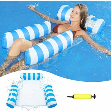 Hamac Flottant ERSANDY 4-en-1 Piscine Multifonctionnel Gonflable - Bouées, Matelas, Chaise Longue et Flotteur Portable