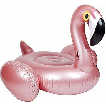 Flotteur de piscine gonflable TUMALAGIA en forme de flamant rose pour le plaisir (monture de 150CM Or Rose Flamingo)