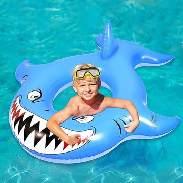 Flotteur de piscine gonflable en forme de requin XINUY - Pour l'été, la plage, la natation - Jouet pour adultes et enfants