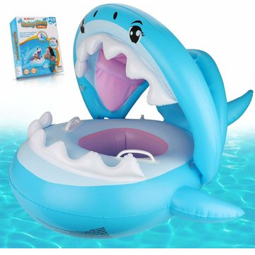 Piscine enfant Flotteur de piscine pour bébé Flotteur de natation avec auvent gonflable Floatie Swim Ring pour enfants âgés de 9 à 36 mois