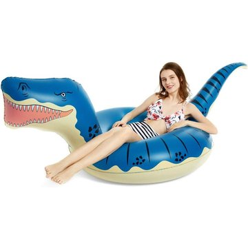 Flotteur gonflable de piscine de dinosaure 124 '' Géant Summer Beach Piscine Inflatables Ride on Party Pool Toys Raft Lounge Kids Tyrannosaurus Rex