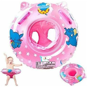 Flotteur TUMALAGIA pour bébé, anneau de bain gonflable avec siège pour enfants de 6 mois à 6 ans, piscine (rose)