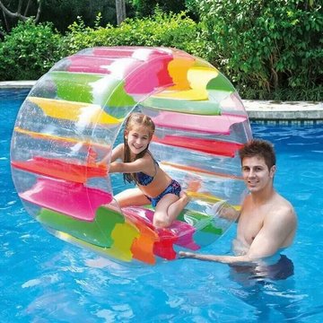 Qersta - Flotteur à rouleaux gonflable, roue à eau colorée de 101,6 cm, jouet à rouleaux de piscine pour enfants et adultes à l'extérieur