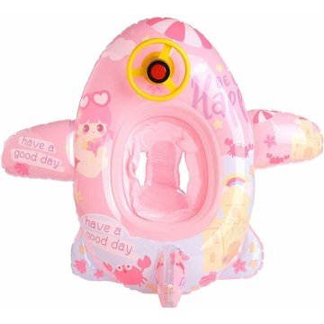 Flotteurs AUIHD pour bébé pour piscine, flotteur de natation gonflable avec volant et klaxon, flotteur d'eau extérieur d'été (fille)