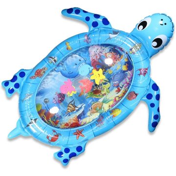 Forme de Tortue Tapis d'eau Gonflable pour Bébé, Tapis éveil Eau et Poisson
