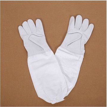 Gants d&39apiculture pour la maison, protection contre les abeilles, avec ventilation, en peau de mouton et en toile,WHITE,XL