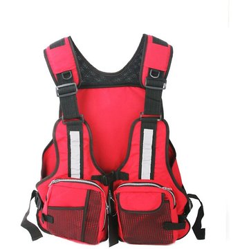 Cadeaux - Gilet de pêche à la dérive en bateau à flottabilité pour adulte rouge