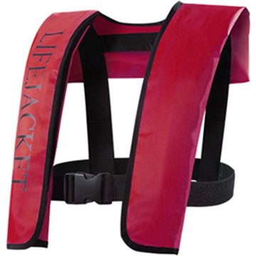 Gilet De Sauvetage Gonflable Manuellement, Gilet De Sauvetage De Peche De Natation De Sports Nautiques (Sans Bouteille De Gaz) Crimson