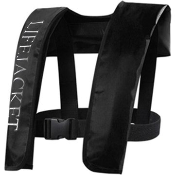 Gilet De Sauvetage Gonflable Manuellement, Gilet De Sauvetage De Peche De Natation De Sports Nautiques (Sans Cylindre) Noir