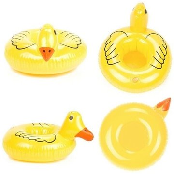 Trade Shop Traesio - Canard Gonflable Porte-Gobelet Piscine Flottante Canard Verre