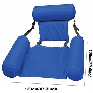 Flotteur de piscine gonflable LIVE HOUSE : Hamac d'eau siège pliable multi-usage pour extérieur et intérieur, bleu