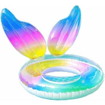 TUMALAGIA Gonflable Hillylolly Paillette Anneau de Natation, Bouée de Piscine, Flotteur de Piscine pour Enfants et Adultes, Bouée Transparente Paillettes, Jeux de Piscine