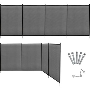 GOPLUS Barrière de Sécurité en Aluminium + Acier 360x125cm, Barrière de Sécurité pour Piscine