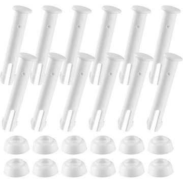 Goupilles de Joint de piscine en plastique de 2.16 pouces, avec joint en caoutchouc, pièce de rechange, 12 pièces,White