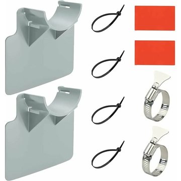 Groupm - Gris Version Haute (Lot de 2) Tuyau de Piscine abs Support Attache de Câble 3M Colle Métal Boucle