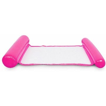 Groupm - Hamac de natation gonflable rose pliant la rangée flottante de chaise longue de l'eau