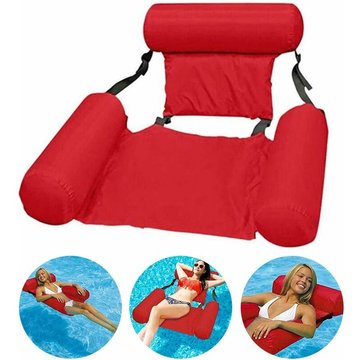 Hamac de Piscine Fauteuil Inclinable Flottant Chaise Gonflable de Piscine Hamac d'eau Flottant Pliable hamac Flottant inclinable pour Adulte - Rouge