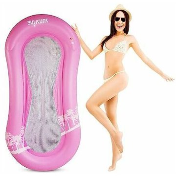 Hamac de Piscine Gonflable TUMALAGIA, Aqua Lounge avec Tête à Flotteur, Hamac d'eau avec Filet, Hamac Flottant Gonflables de Piscine, Matelas d'eau pour Piscine