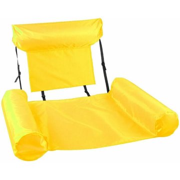 TUMALAGIA - Hamac de piscine gonflable, lit flottant, chaise longue, radeau amusant, salon piscine jaune
