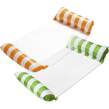 Hamac de piscine, hamac flottant 2 pièces lit flottant inclinable gonflable 4 en 1 hamac flottant pliable portable hamac flottant ultra léger, orange