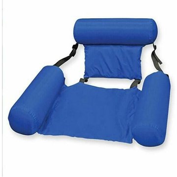 Hamac AYYQH de piscine rangée flottante, chaise longue flottante, chaise de piscine gonflable bleu (100x120cm)
