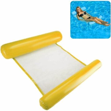 Hamac à eau pour piscine adulte matelas gonflable piscine pour adultes et enfants 200 kg 130 x 73 cm jaune