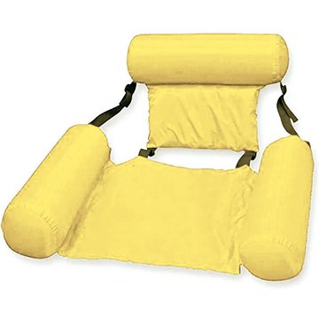 Hamac flottant d'eau de piscine jaune, hamac gonflable d'eau de salon flottant de piscine, lit de natation, chaise de loisirs, lit de radeau