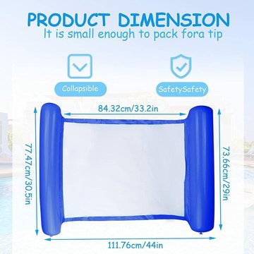 Perlerare - Hamac flottant multifonctionnel, hamac flottant inclinable flottant pour piscine gonflable 4 en 1