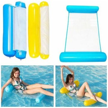 Hamac Gonflable, 2PCS Piscine Gonflable Matelas Chaise Longue Flottantes Hamac Pliable Hamac d'eau Portable Flotteur Ultraléger Gonflable pour