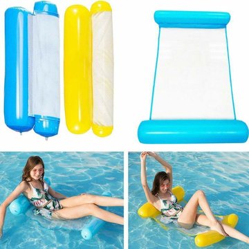 Hamac Gonflable, 2PCS Piscine Gonflable Matelas Chaise Longue Flottantes Hamac Pliable Hamac d'eau Portable Flotteur Ultraléger Gonflable pour