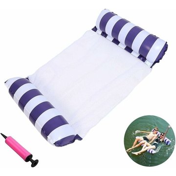 Hamac gonflable WAHAISON (bleu foncé) 131x128cm avant gonflage pour piscine